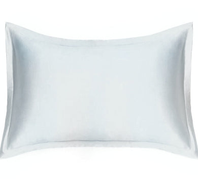 100% Natūralaus Mulberry šilko pagalvės užvalkalas MARLENA, modelis Oxford, spalva šviesiai pilka,  25 momų šilko