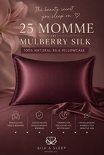 100% Natūralaus Mulberry šilko pagalvės užvalkalas, modelis Oxford, spalva purpurinė, 25 momų