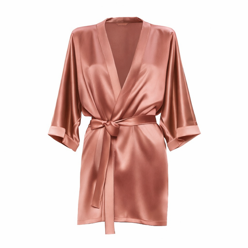 NAUJIENA! 100% Natūralaus Mulberry 30 momų šilko tankio chalatas spalva ROSEGOLD