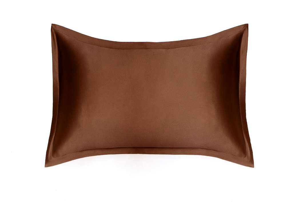 *NAUJIENA! 100% Natūralaus Mulberry šilko užvalkalas ŠOKOLADO RUDA, 19 momų šilkas, OXFORD
