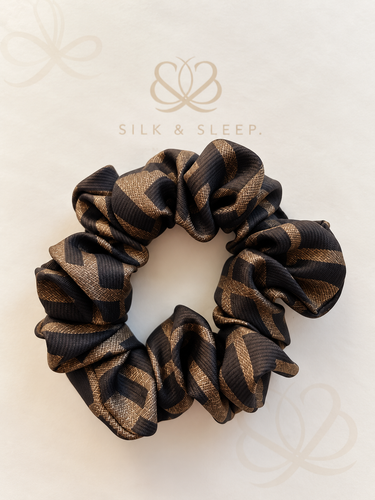 SILK & SLEEP natūralaus šilko plaukų gumytė FENDI šilko plaukų aksesuaras 