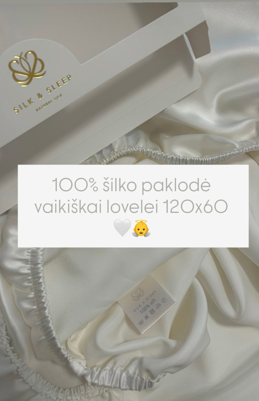 Šilkinė paklodė kūdikio lovelei | Dovana kūdikiui 25 momu tankio