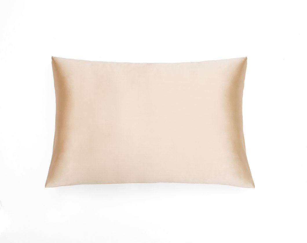 100% Natural Mulberry silk pillowcase JANE beige, model Cambridge, 25 moments