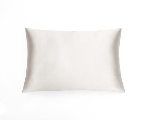 100% Natural Mulberry Silk Pillow Cover GRACE, Model Cambridge, Color White 19, 22 and 25mom density