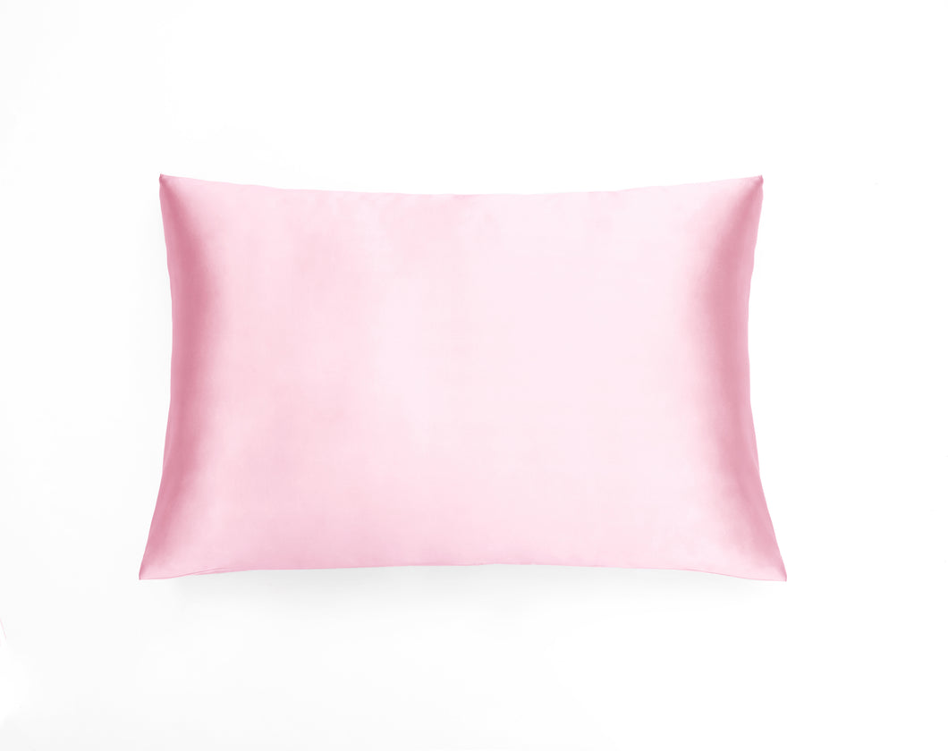 100% Natural Mulberry silk pillowcase MARILYN, model Cambridge, color Pink, 25mm