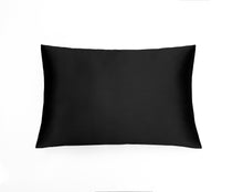 100% Natural Mulberry Silk Pillow Case AUDREY Pattern Cambridge, Color Black, 22 momme