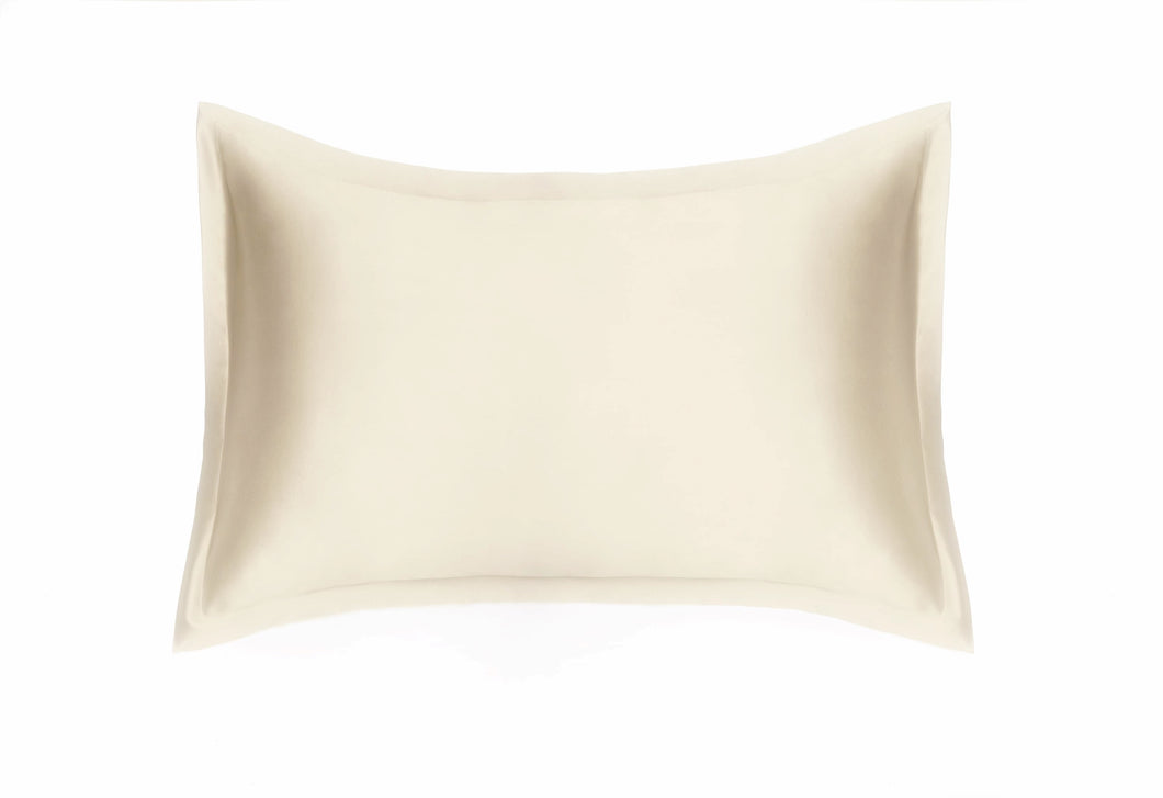 100% Mulberry silk pillowcase CATHERINE, 25mom silk, light cream, Oxford