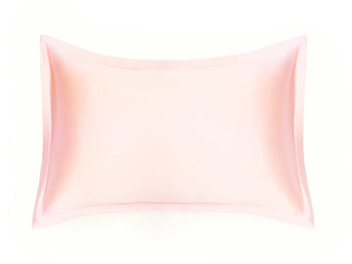 100% Mulberry silk pillowcase ROSE WATER, 25 mom silk, light pink, Oxford